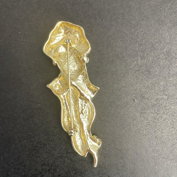 Pearl Vintage Pin Brooch 1950s rhinestone Fashion - Picture 2 of 3